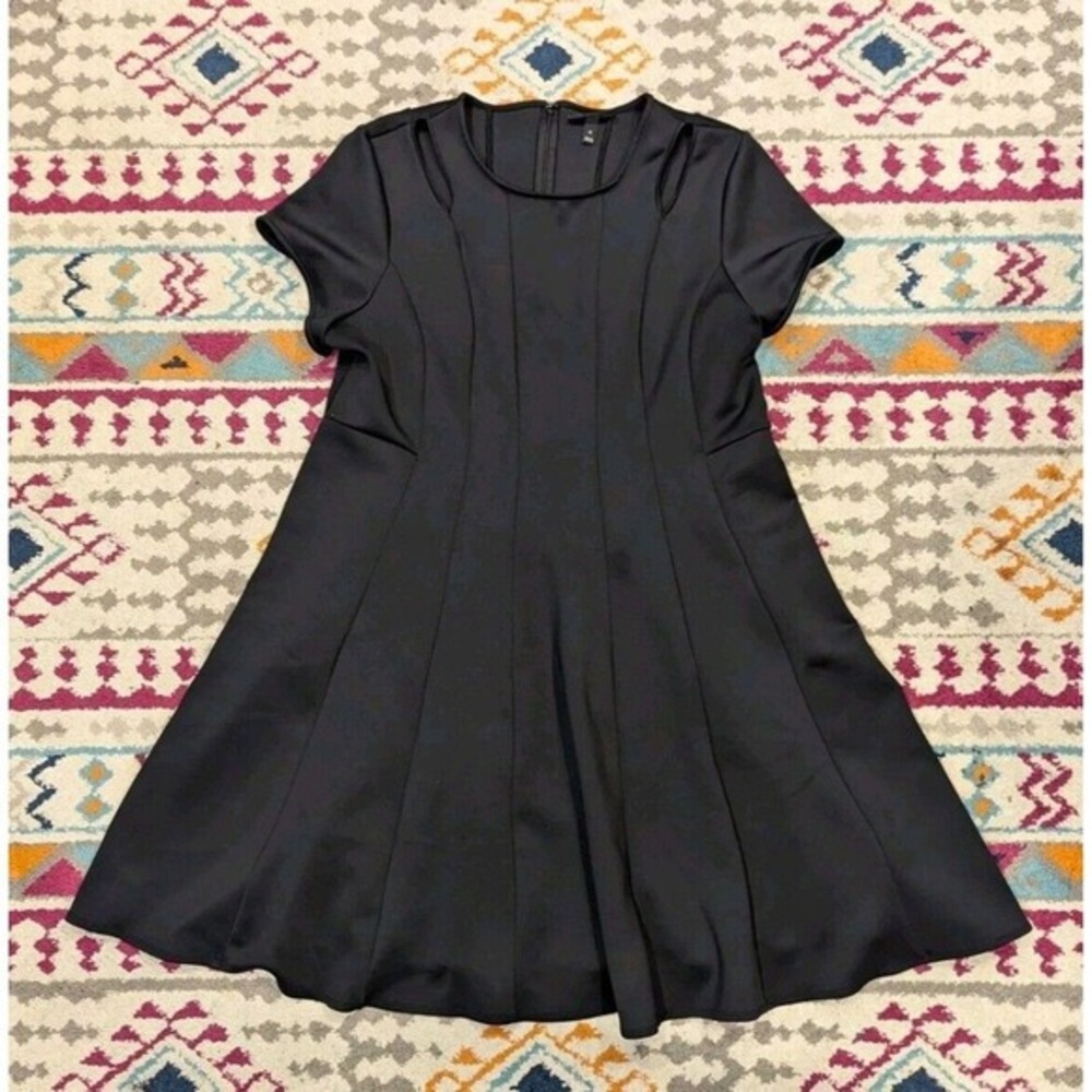 Minimalist Whimsigoth Pleated‎ Fit & Flare Cutout Mini LBD Dress Lane Bryant 22